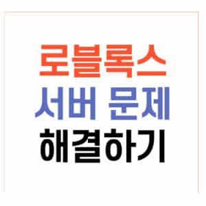 로블록스 서버 문제 고치는 법
