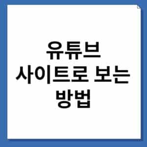 유튜브 링크 사이트에서 실행