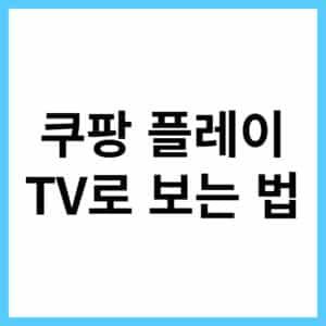 쿠팡 플레이 TV에서 시청하는 방법