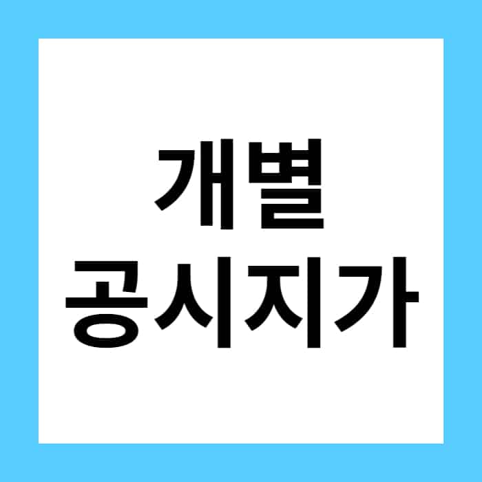 개별 공시지가 확인하는 방법