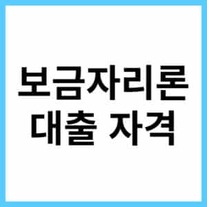 보금자리론 신청 대상