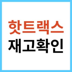 핫트랙스 영업점 재고 및 위치 확인