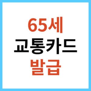 노인 교통카드 발급