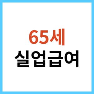 65세 실업급여 자격 조건