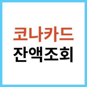 코나카드 장점과 단점