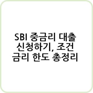 SBI 중금리 대출 정보