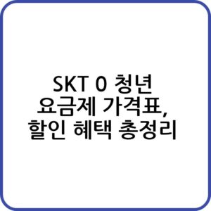 SKT 0 청년 요금제 알아보기