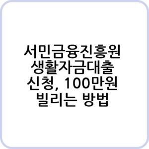 정부 생활자금 대출