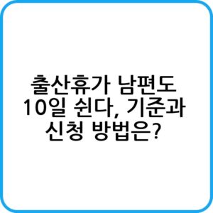 출산휴가 남편의 급여액과 신청법
