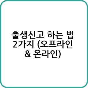 출생신고 절차