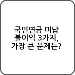 국민연금 미납 불이익 해결하는 방법