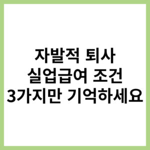 자발적 퇴사 실업급여 조건 및 신청 절차