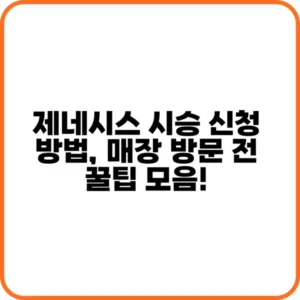 제네시스 시승 신청 절차